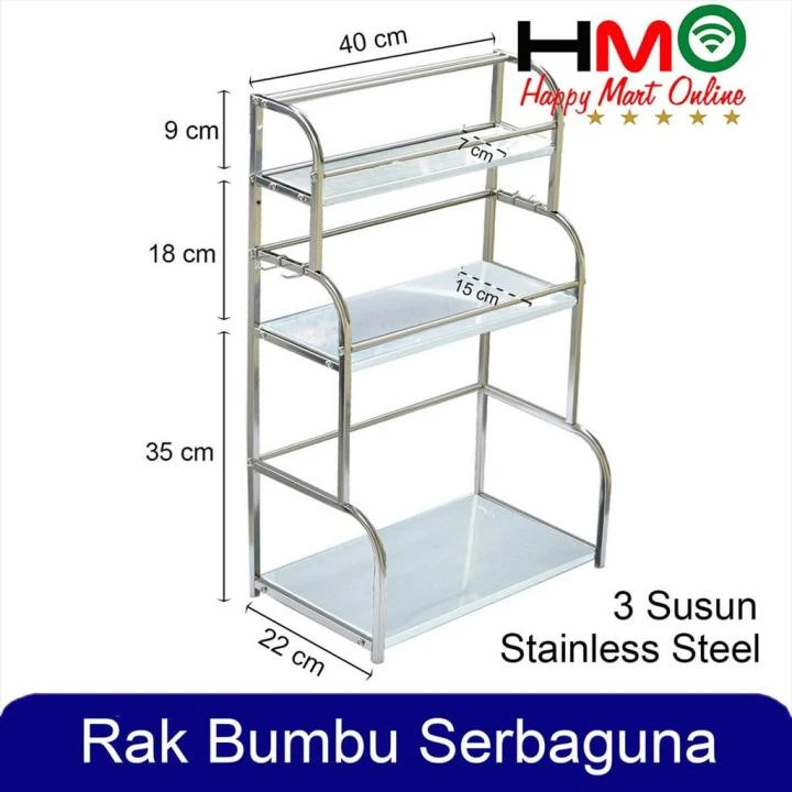 Menata dapur kecil dengan rak penyimpanan